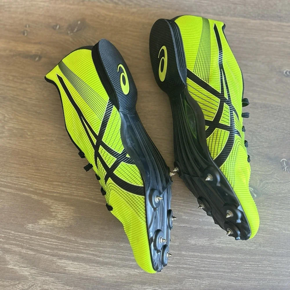 ASICS Sprint Track Spikes Mens 10.5 G502Y Yellow Racing Shoes Sprinting